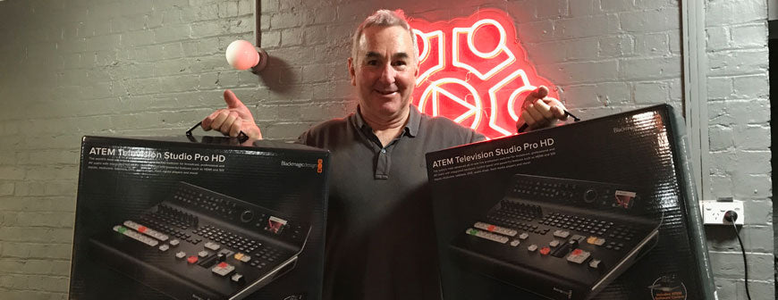 Grant Harper with 2 Blackmagic ATEM TVS Pro HD's