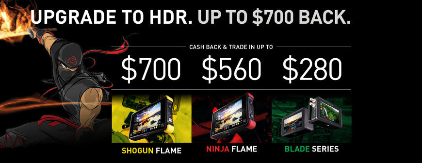 Atomos Cash Back and Trade In Offer promotional banner