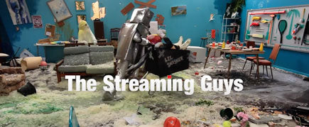 The streaming guys logo over live stream screenshot