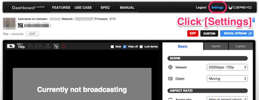 live stream dashboard screenshot