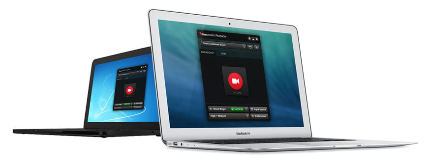 Apple laptops with livestream software running