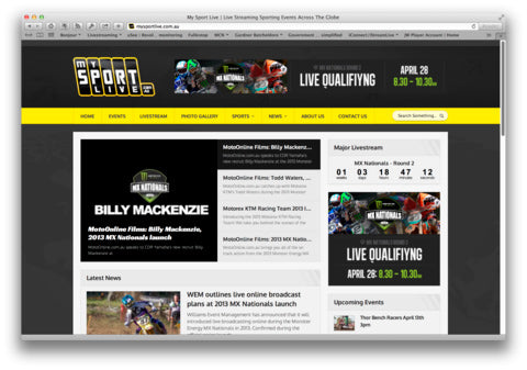 My Sport Live website screenshot