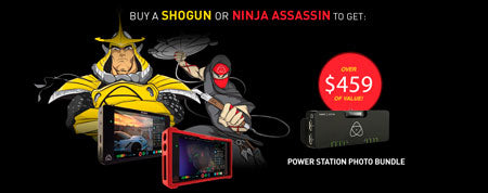 Atomos Promo banner - free power station photo bundle