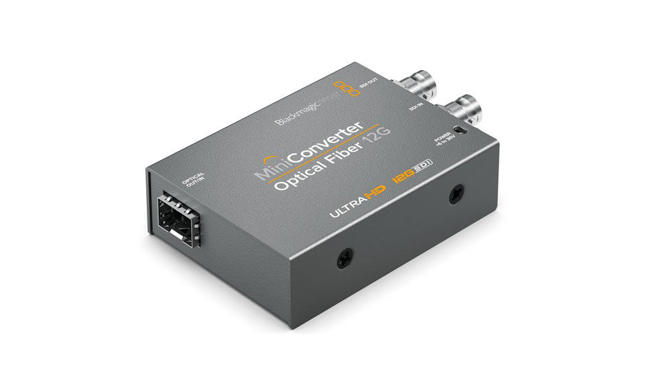 Blackmagic Mini Converter Optical Fibre 12G Side back