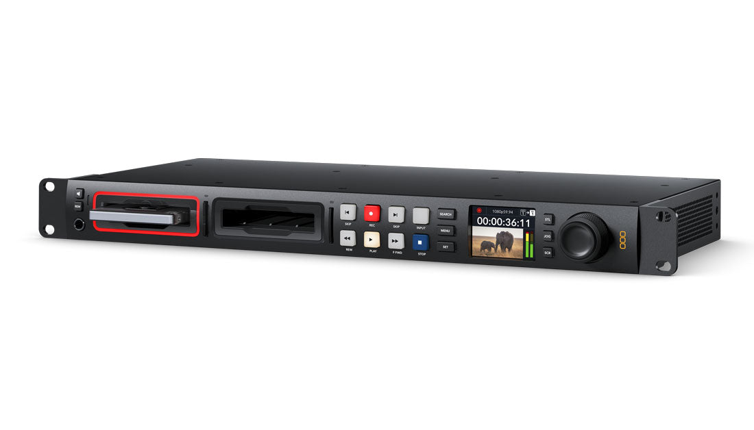 Blackmagic HyperDeck Studio HD Pro front angle view