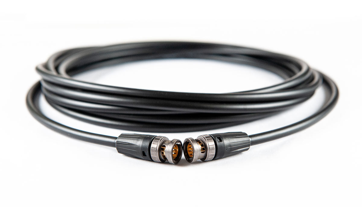 Canare HD-SDI BNC to BNC video cable - 5 metre - showing connections