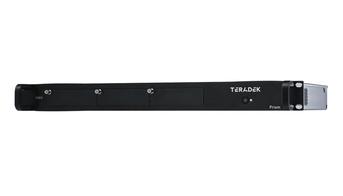 Teradek Prism 801 Base Rack System 1U front angle view