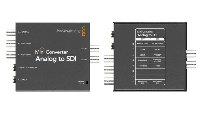 Blackmagic Design Mini Converter Analog to SDI 2 Front and Back