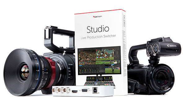 Livestream Studio Software Beta Box with cameras and live stream transmitter