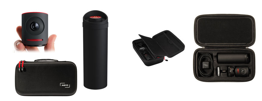 Mevo Pro Bundle devices individually and in carry case