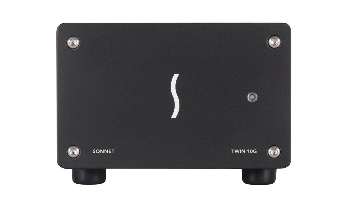 Sonnet Twin 10G Thunderbolt 3 to Dual Port Copper 10 Gigabit Ethernet Adapter Front