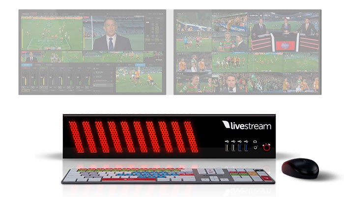 Livestream Studio HD51 with screens, keyboard, and mouse